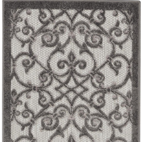 Gray and Charcoal Indoor Outdoor Runner Rug